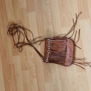 Frayed boho purse